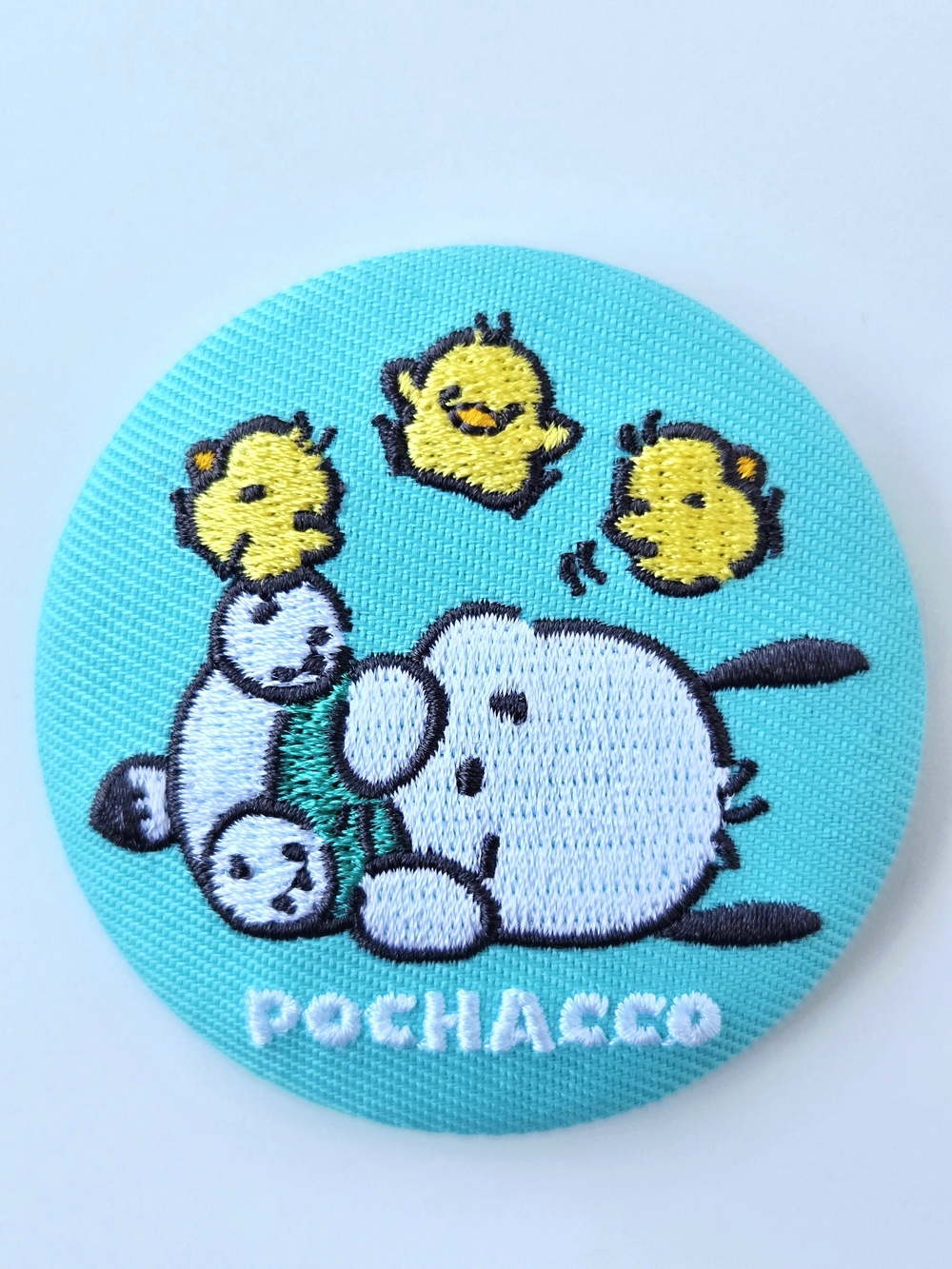 Sanrio Cream Mini Backpack with Turquoise Pochacco Patch